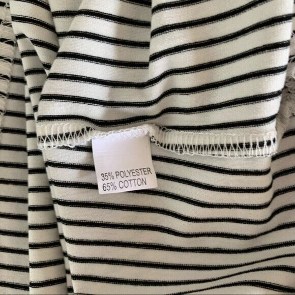 Merokeety Dress Large Striped Black White Casual Comfy Everyday Style - Picture 7 of 8